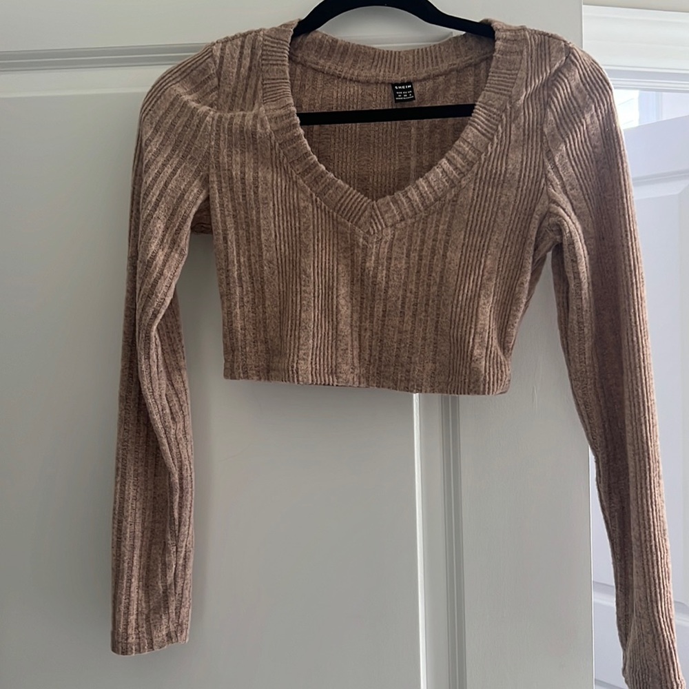 SHEIN Soft V-Neck Long Sleeve